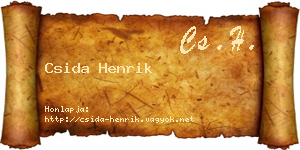 Csida Henrik névjegykártya